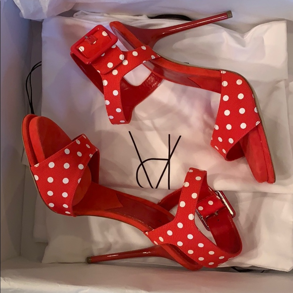 Paul Andrews Kalida  Red/White Sandals, 39.5, NWB